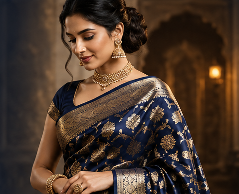 Silk Saree Blue