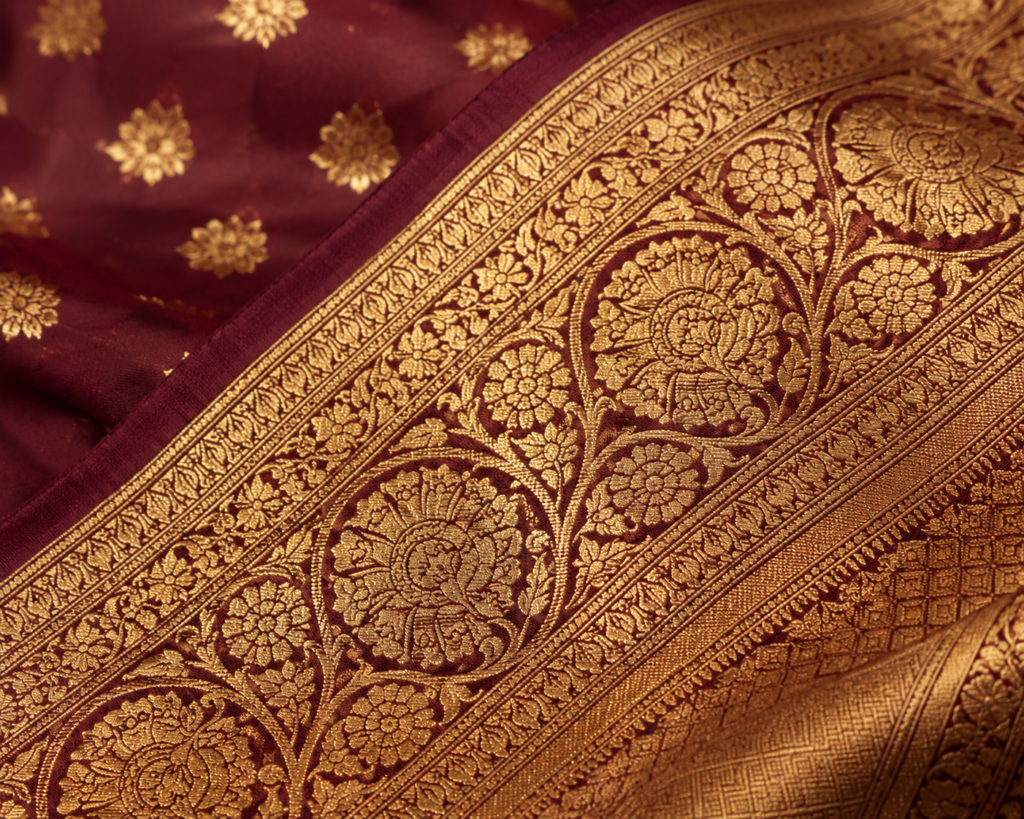 Banarasi Saree – Maroon Gold