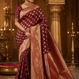 Banarasi Saree – Maroon Gold