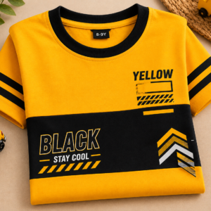 Kids Boys T-Shirt – Yellow Black