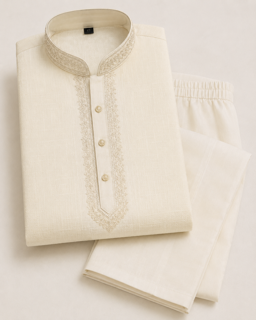 Kurta Pajama Set – Cream White