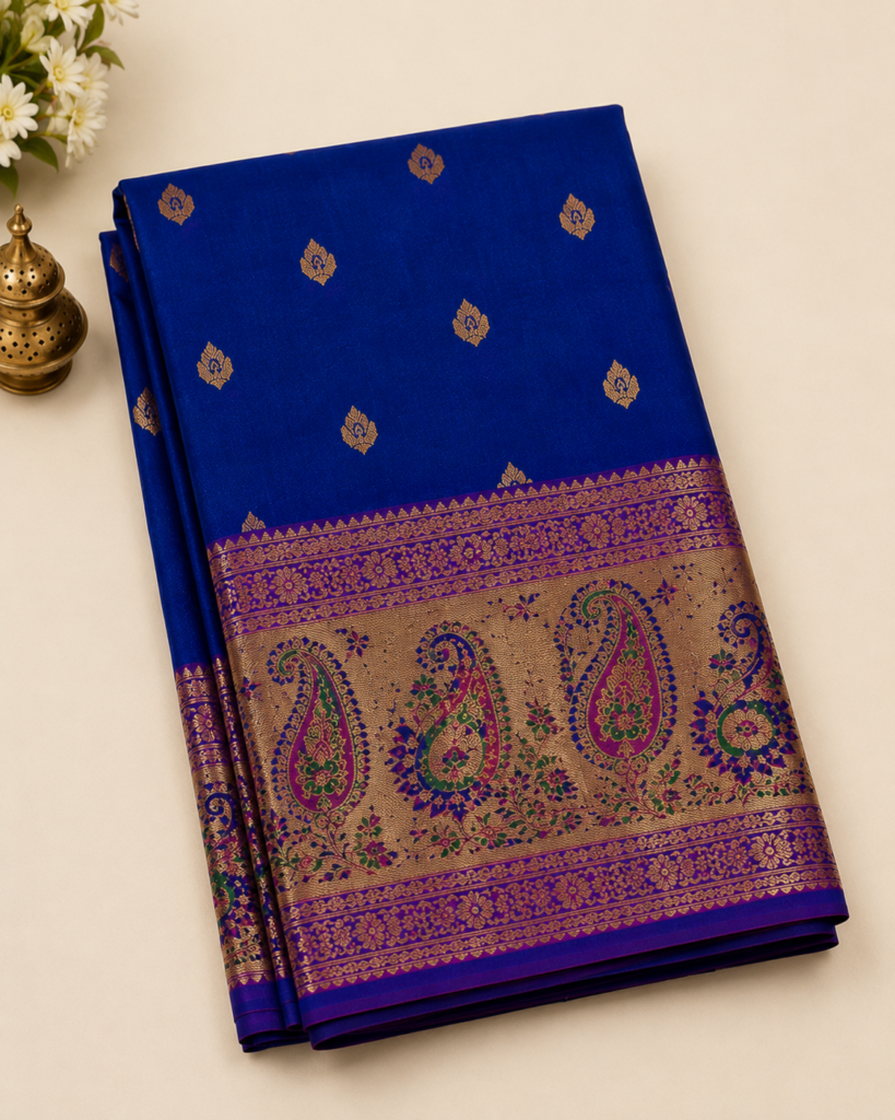 Navwari Paithani Saree – Royal Blue