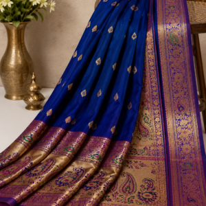 Navwari Paithani Saree – Royal Blue