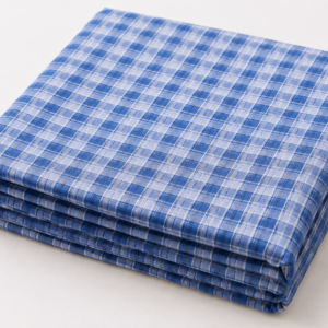 Premium Shirting Fabric – Checked Blue