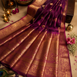 Royal Purple Banarasi Silk Saree