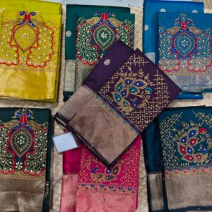 kalanjali paithani with aari work blouse
