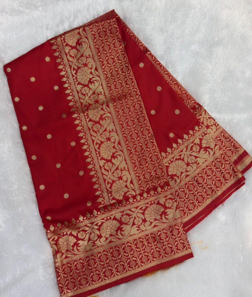 Red & Gold Designer Woven Saree